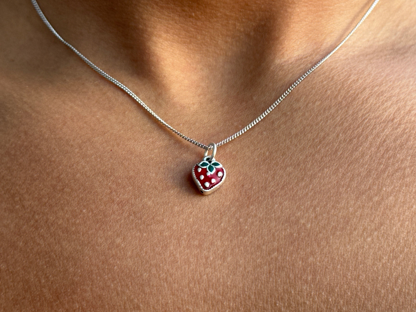 Strawberry Necklace🍓 (Sterling Silver)