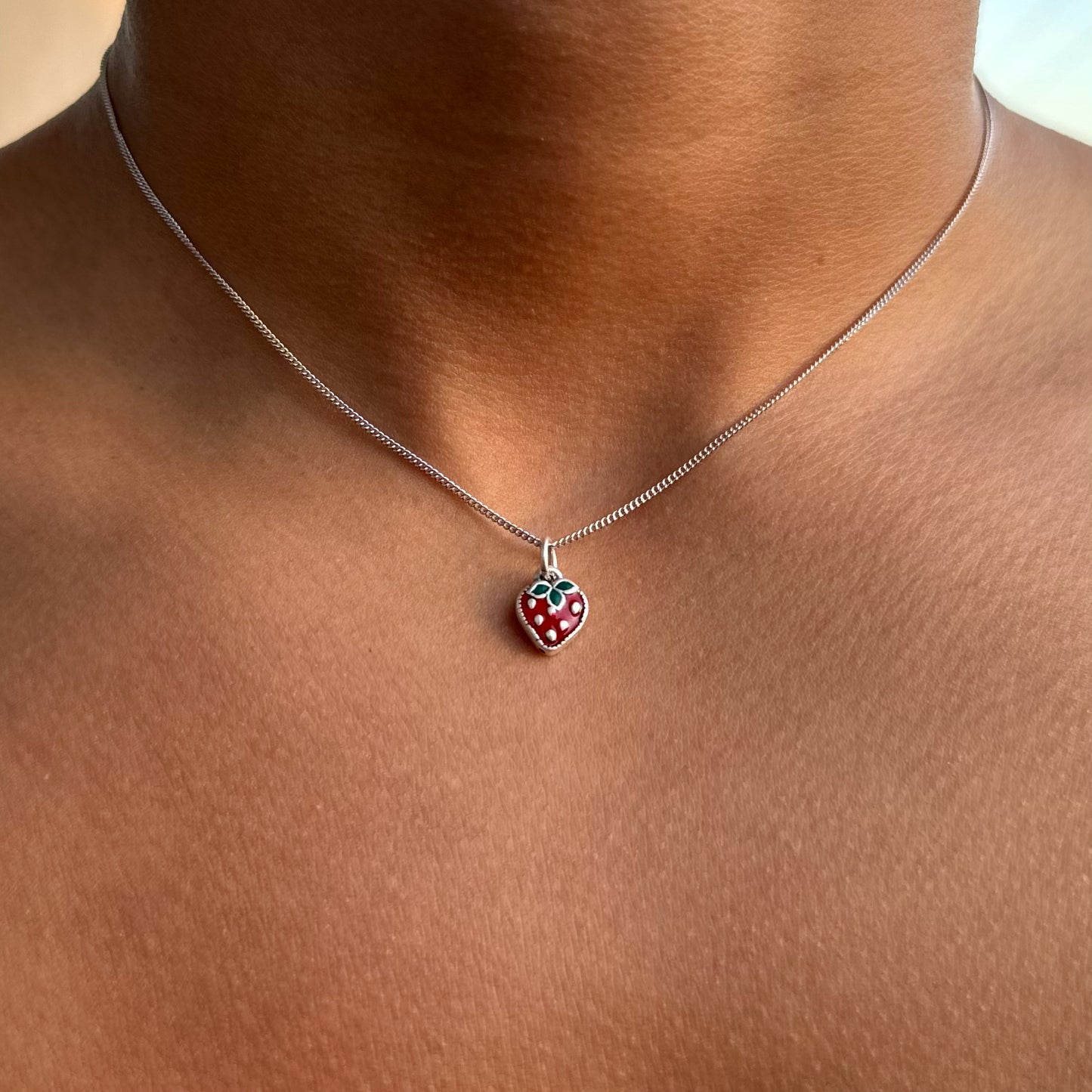 Strawberry Necklace🍓 (Sterling Silver)